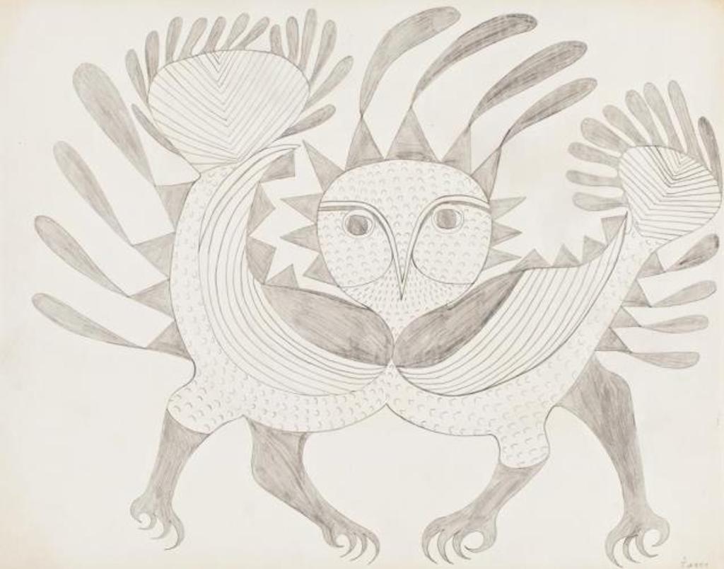 Kenojuak Ashevak (1927-2013) - Double-Bodied Owl, c. 1962