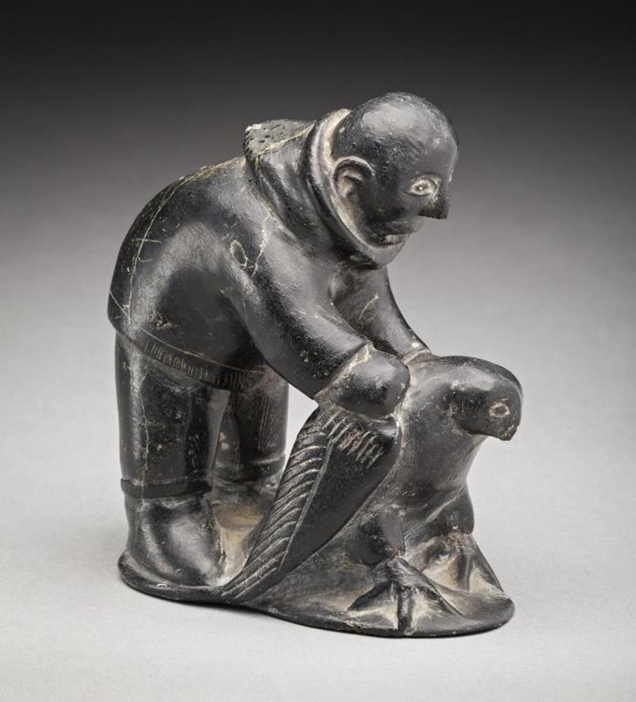 Juanisialu Irqumia (1912-1977) - PUVIRNITUQ, Man and Owl, mid-late 1950s