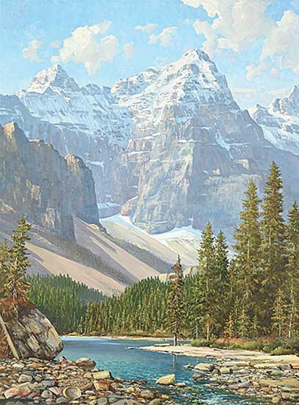 Duncan Mackinnon Crockford (1922-1991) - Mt. Bowlen, The Valley of the Ten Peaks, Moraine Lake, Alberta