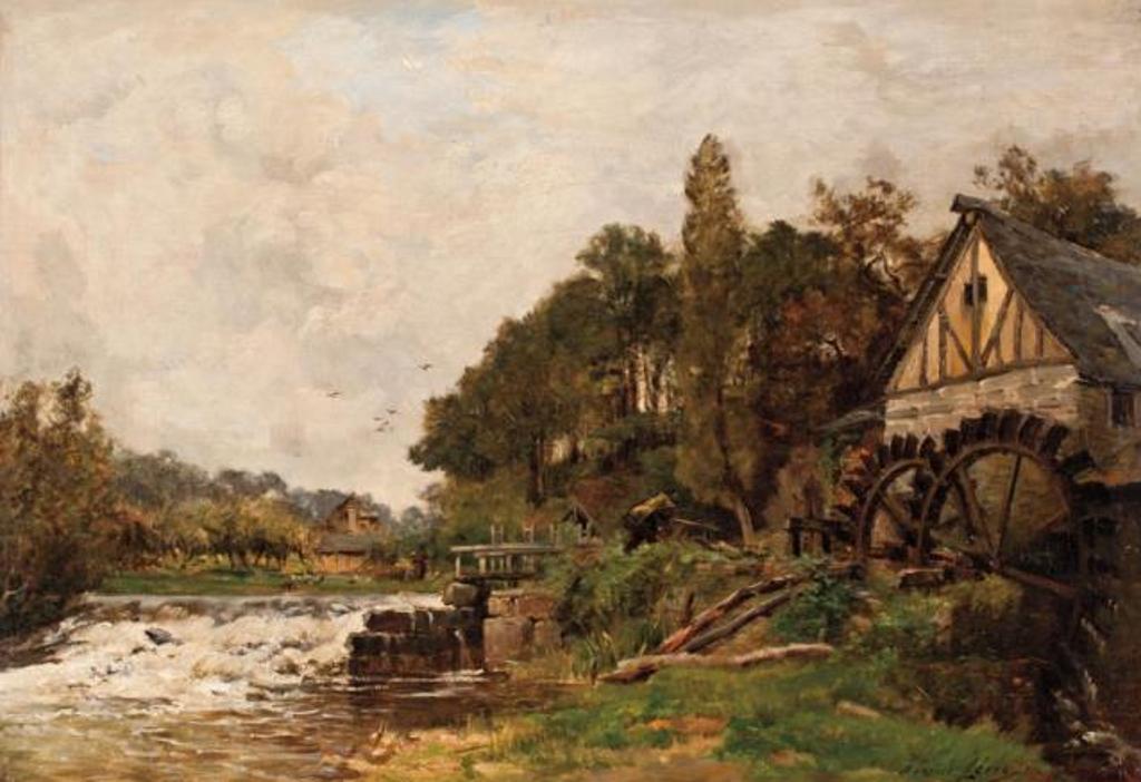 Maurice Levis (1860-1940) - River Landscape with Mill