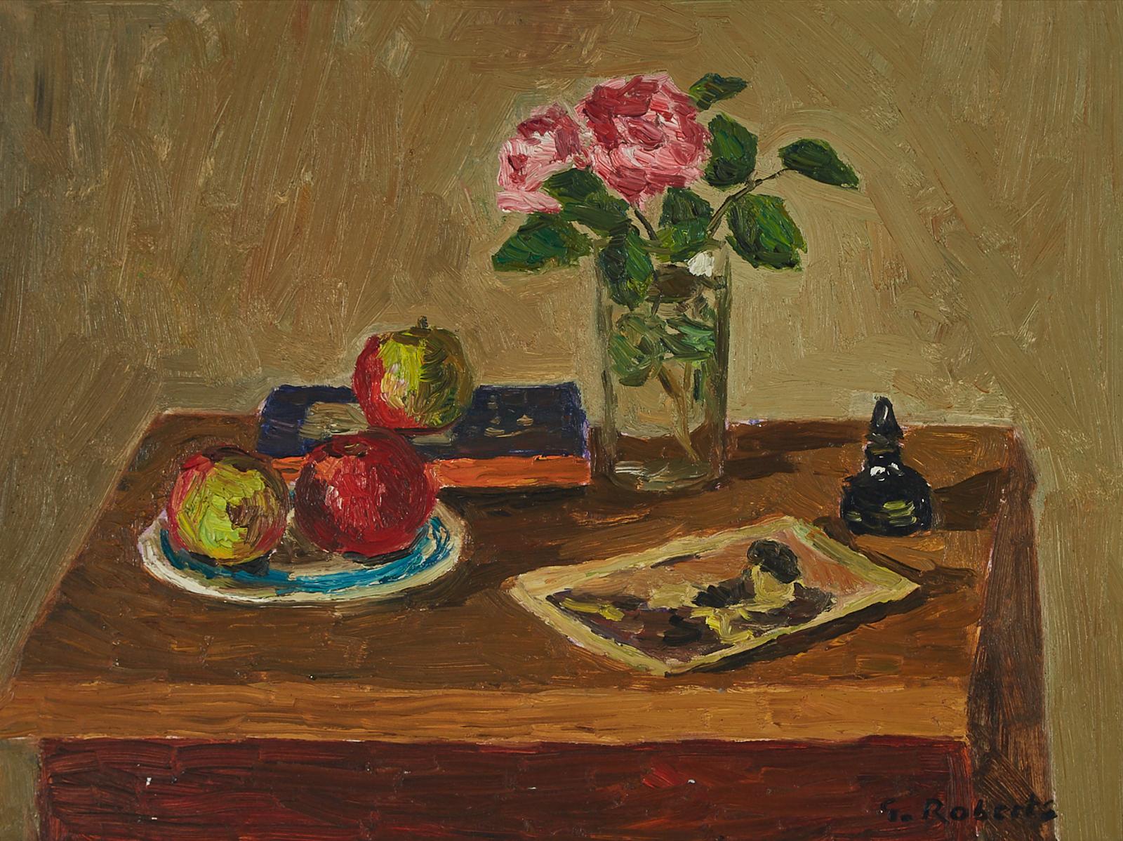 William Goodridge Roberts (1921-2001) - Still Life With Roses, Apples And Book