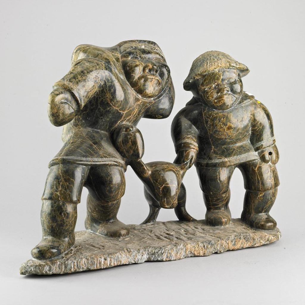 Aqjangajuk (Axangayu) Shaa (1937-2019) - Two Hunters With Seal