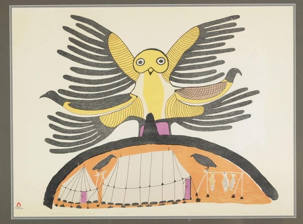 Lucy Qinnuayuak (1915-1982) - Birds Abound While People Sleep
