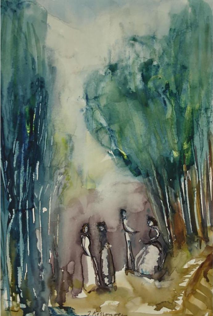 Joseph Kossonogi (1908-1981) - Figures In A Wood;  Music In A Field, 1977