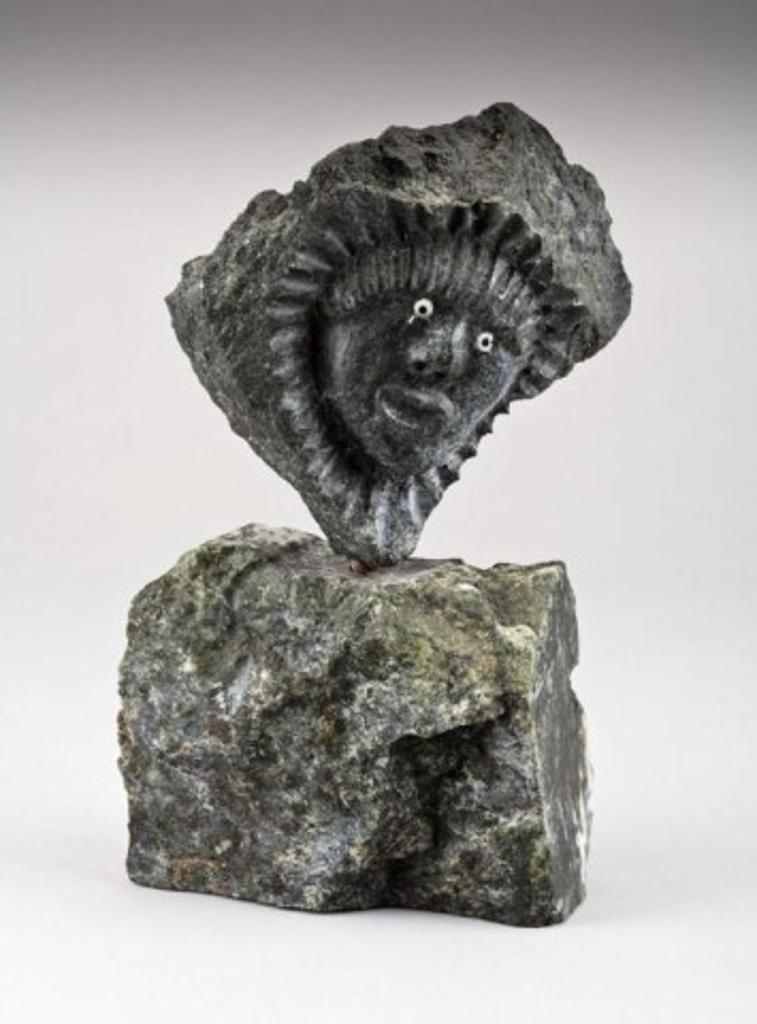 Paul Aaluk (1950) - Inuk face, 1996, black stone