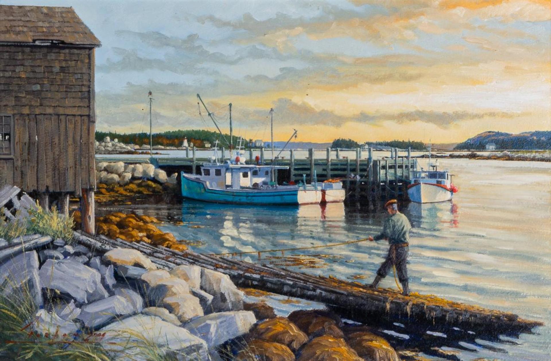 John M. Horton (1935-2002) - Low Tide at Indian Harbour
