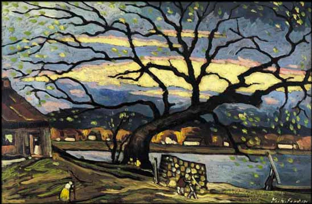 Marc-Aurèle Fortin (1888-1970) - Crépuscule d'automne au bord de l'île