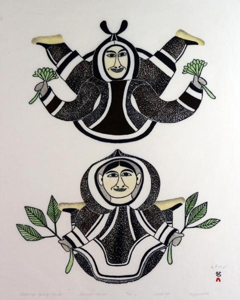 Eegyvudluk Pootoogook (1931-1999) - Gathering Spring Plants; 1984