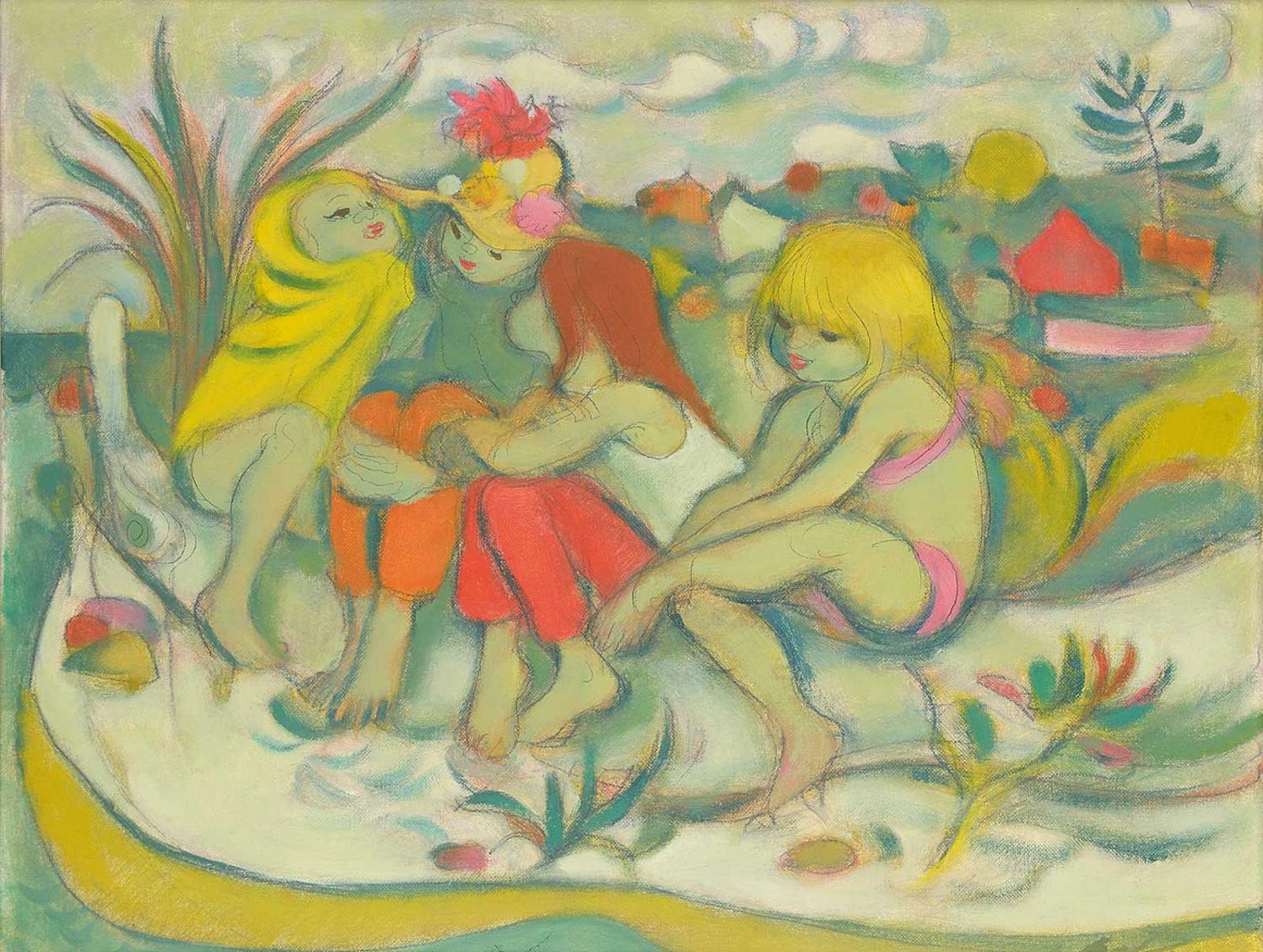 William Arthur Winter (1909-1996) - Untitled - Girls on the Beach