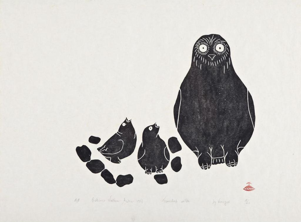 Agnes Nanogak (1925-2001) - Dream; Famished Owlets