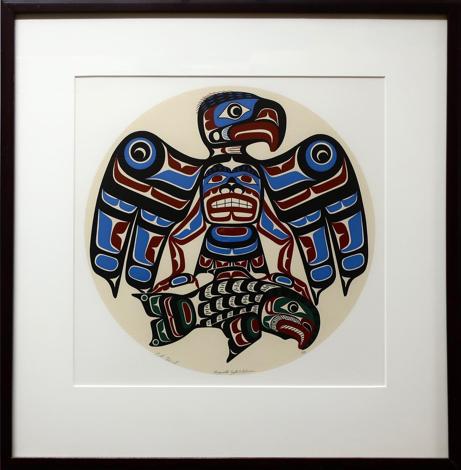 Eugene A. Hunt (1946-2002) - Kwagiulth Eagle & Salmon