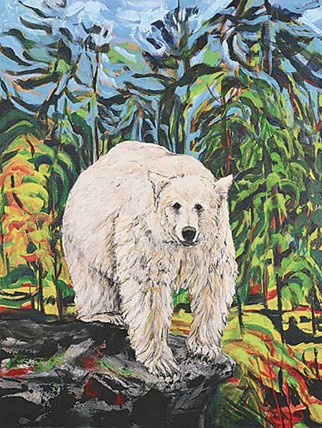 Maureen Enns (1949) - Spirit Bear in Great Bear Rainforest