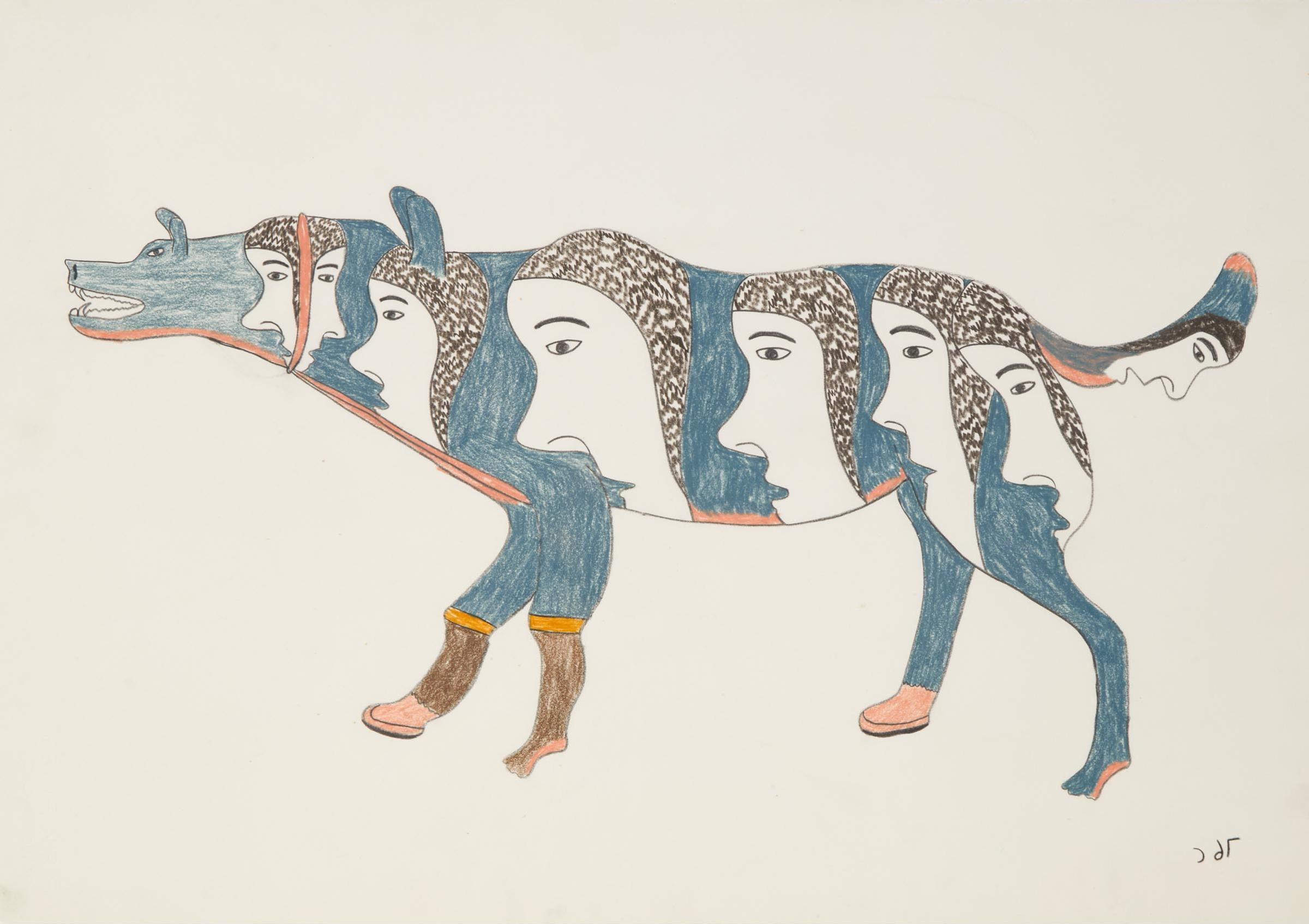 Simon Tookoome (1934-2010) - Untitled (Wolf Transformation With Many Faces)