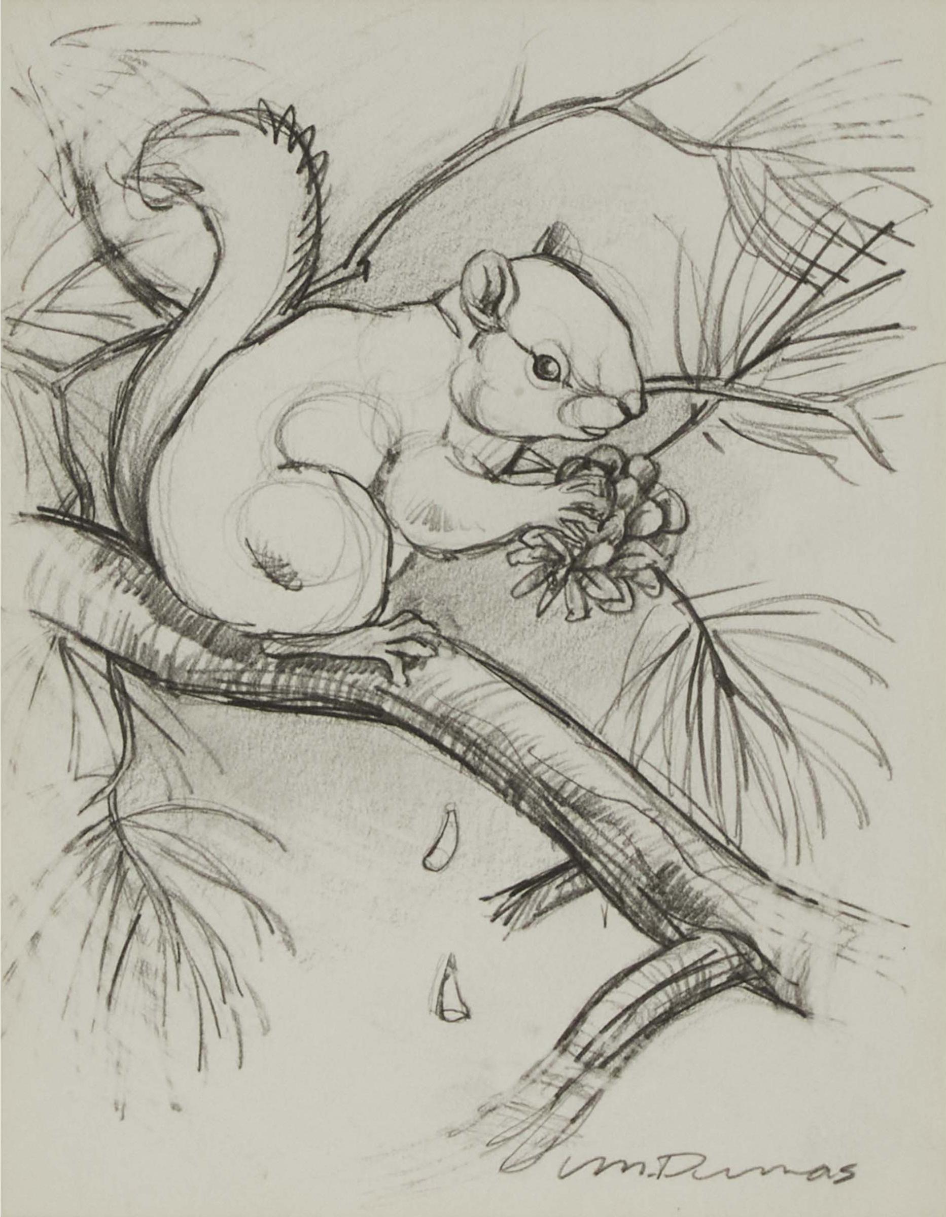 Michael Dumas (1950) - Squirrel With Pine Cone