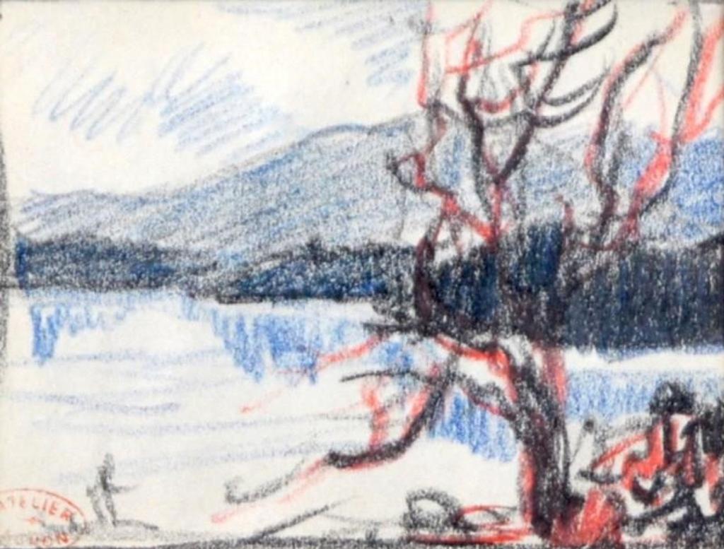 Clarence Alphonse Gagnon (1881-1942) - Paysage Co. Charlevoix sketch