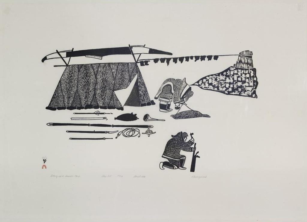 Kananginak Pootoogook (1935-2010) - Setting Up A Summer Camp