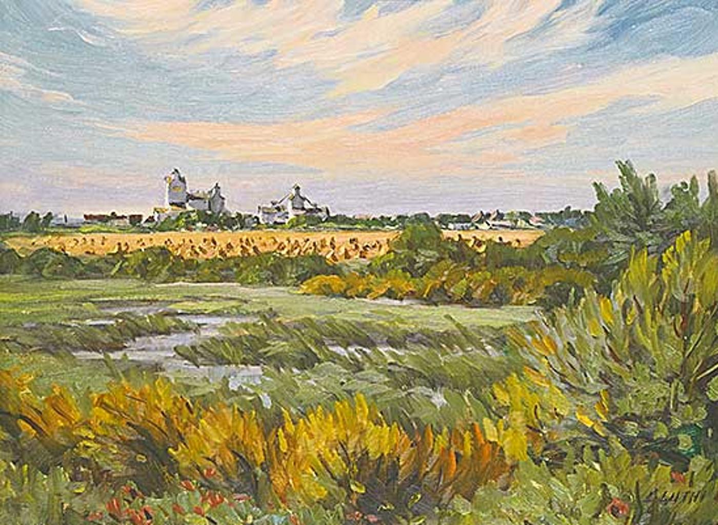 Ernest (Ernie) Luthi (1906-1983) - Oat Stooks at Watrous