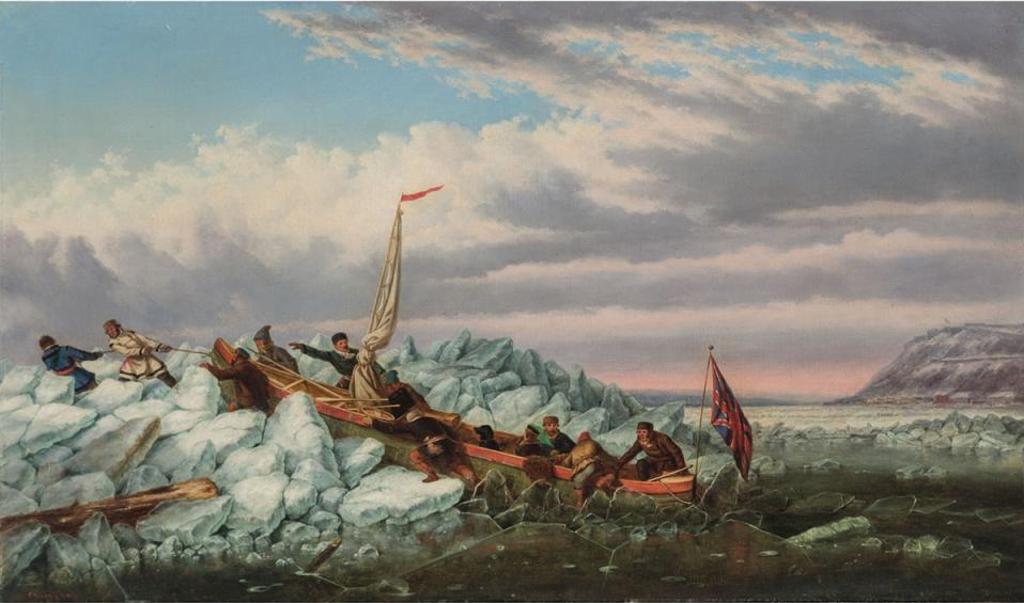 Cornelius David Krieghoff (1815-1872) - Crossing The Ice With The Royal Mail, Quebec (Circa 1862)