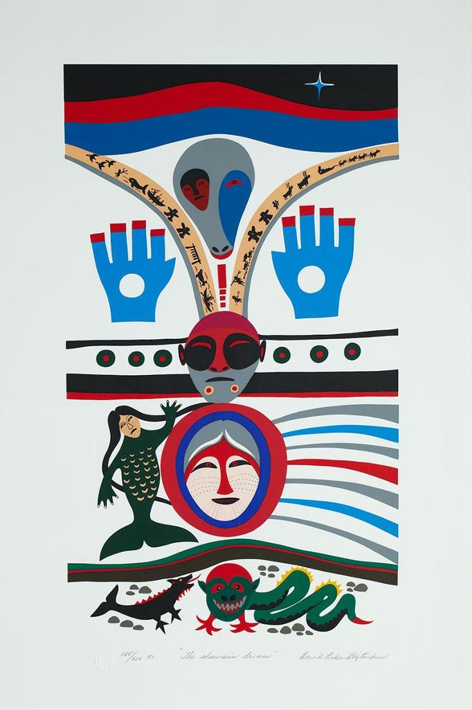 David Ruben Piqtoukun (1950) - Symbols Of Survival Folio Containing: As The Sun Sets; A Bountiful Supply; The Shaman’S Dream