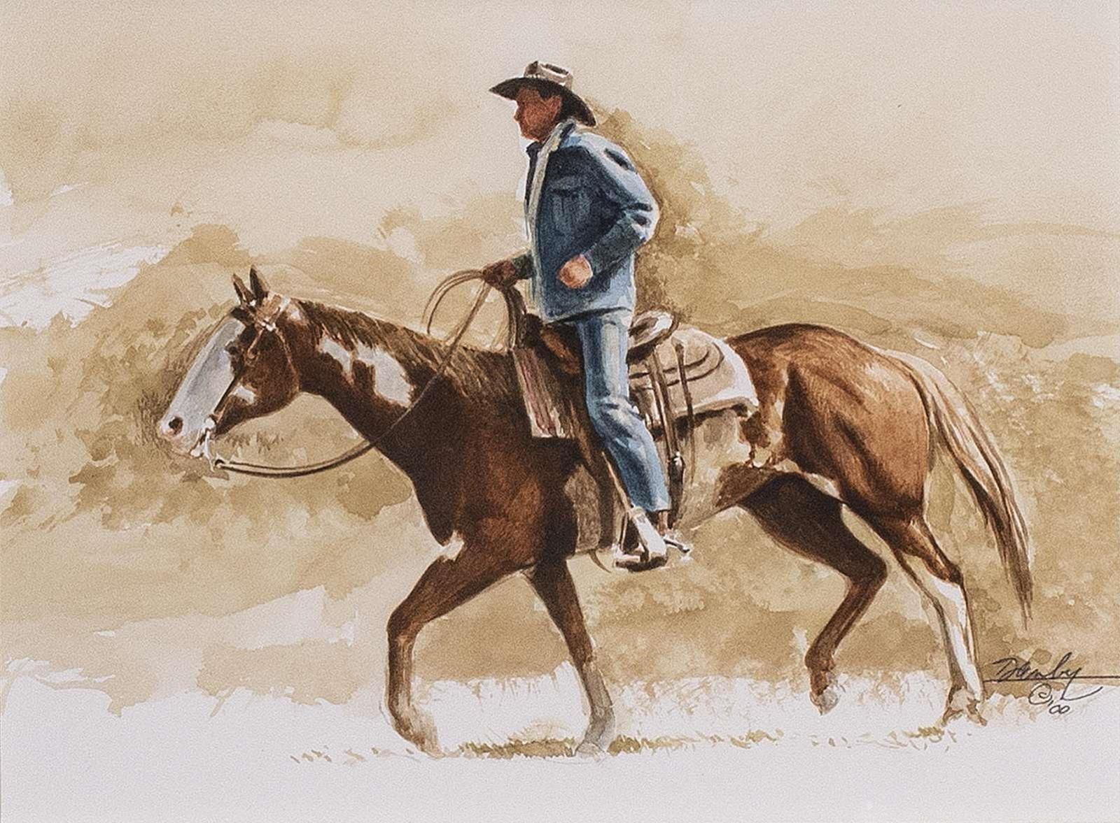 Kenneth (Ken) Edison Danby (1940-2007) - Denim Cowboy (Study For Trail); 2000