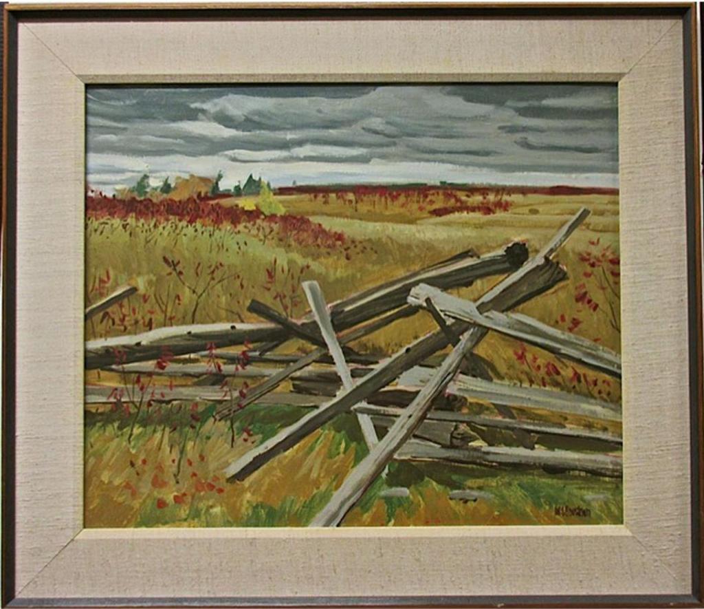 William Scobie Houstoun (1914-2005) - Farm Field And Old Rail Fence
