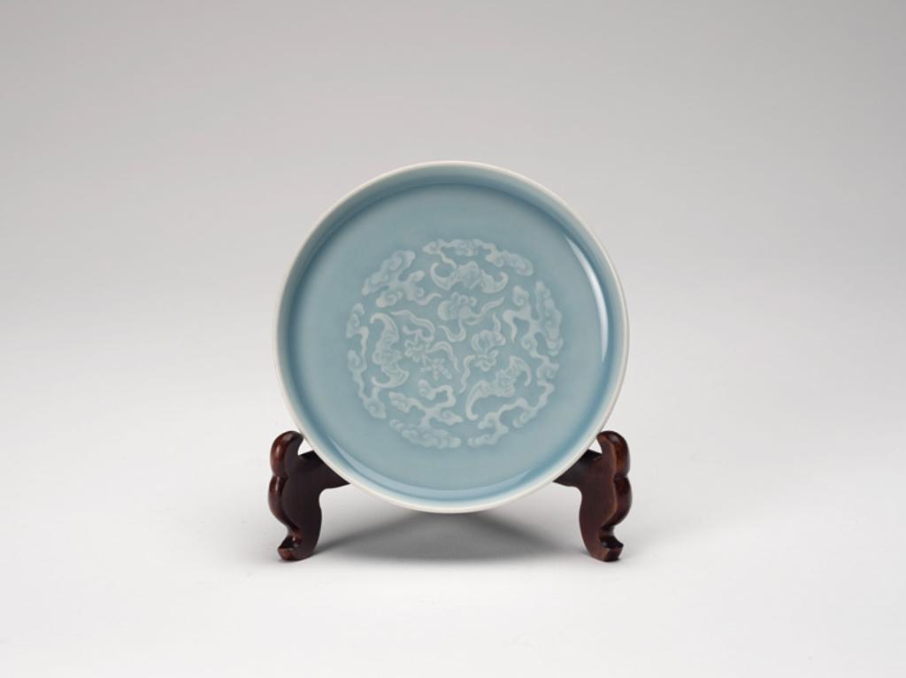 Chinese Art - A Small Chinese Lavender Blue Dish, Qianlong Mark