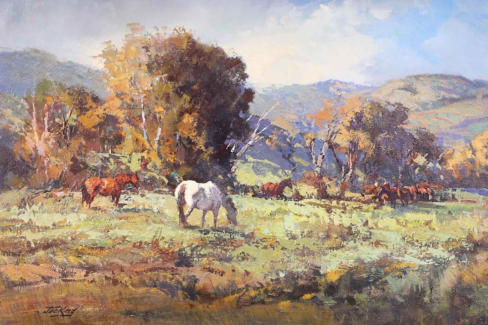 Jack [Jac] Elmo King (1920-1998) - Horses Grazing