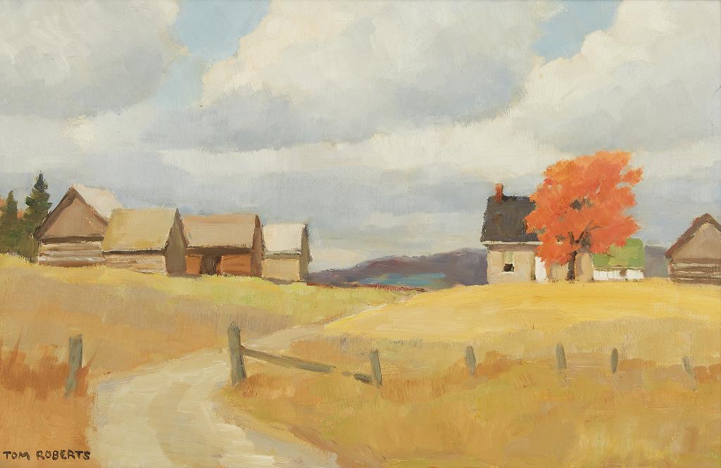 Thomas Keith (Tom) Roberts (1909-1998) - Farm with Red Maple