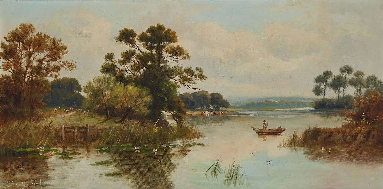 Sidney Yates Johnson (1890-1926) - On The Thames At Pangbourne; On The River Dove, Miller's Dale, Derbyshire (Isaac Walton's Favourite Stream)