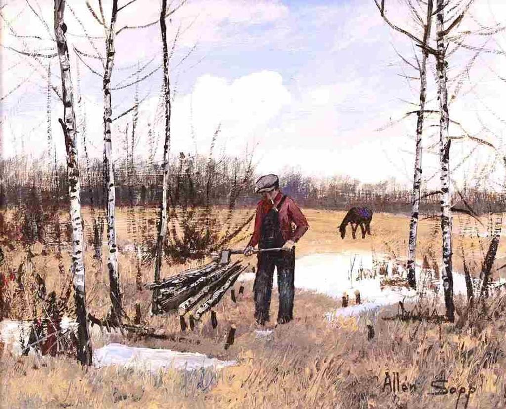 Allen Fredrick Sapp (1929-2015) - Nice Day For Chopping Wood; 1977