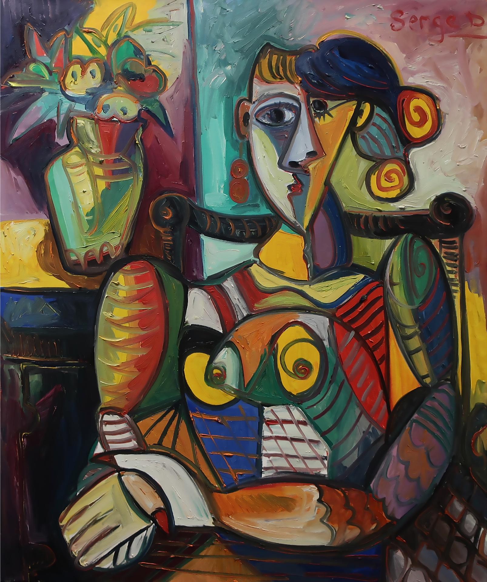 Serge Deherian (1955) - Woman With Flower