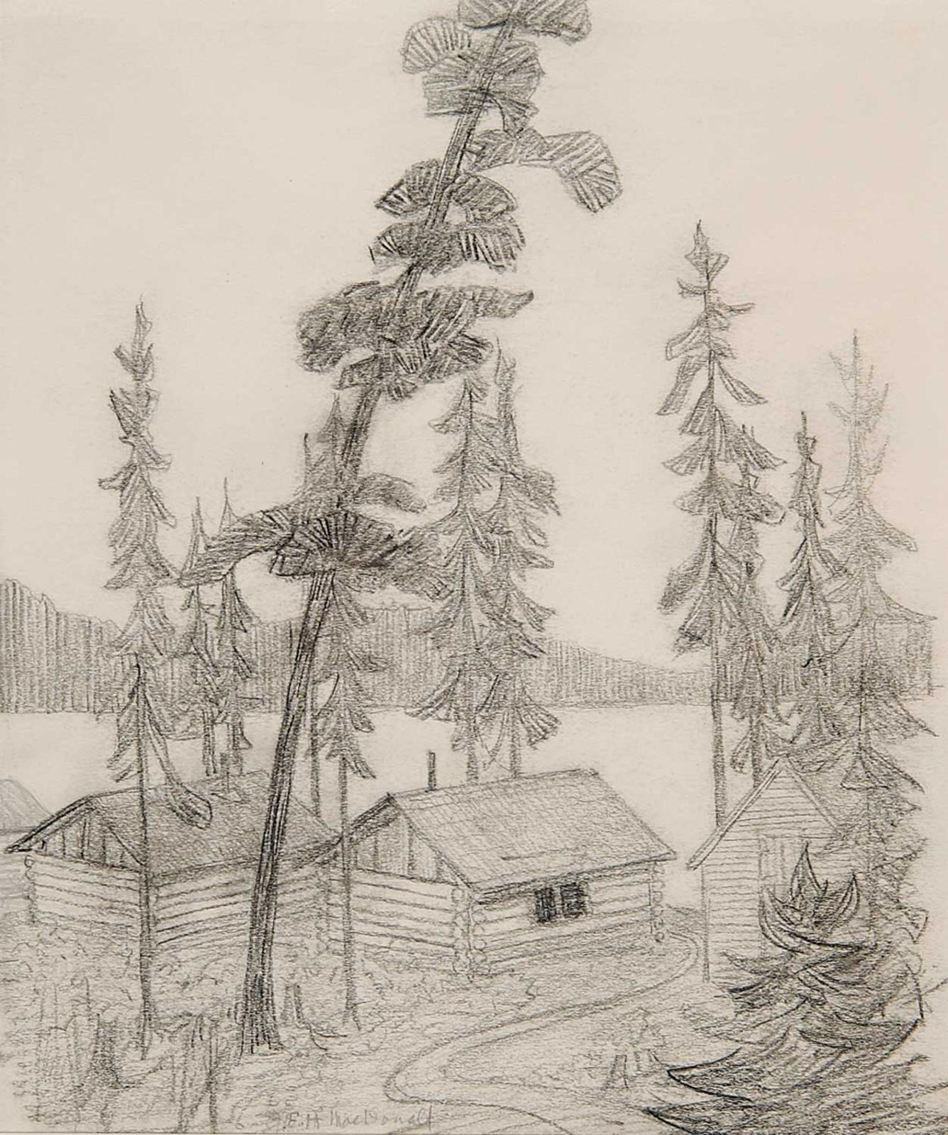 Atributted James Edward Hervey MacDonald - Untitled - Cabins on the Lake