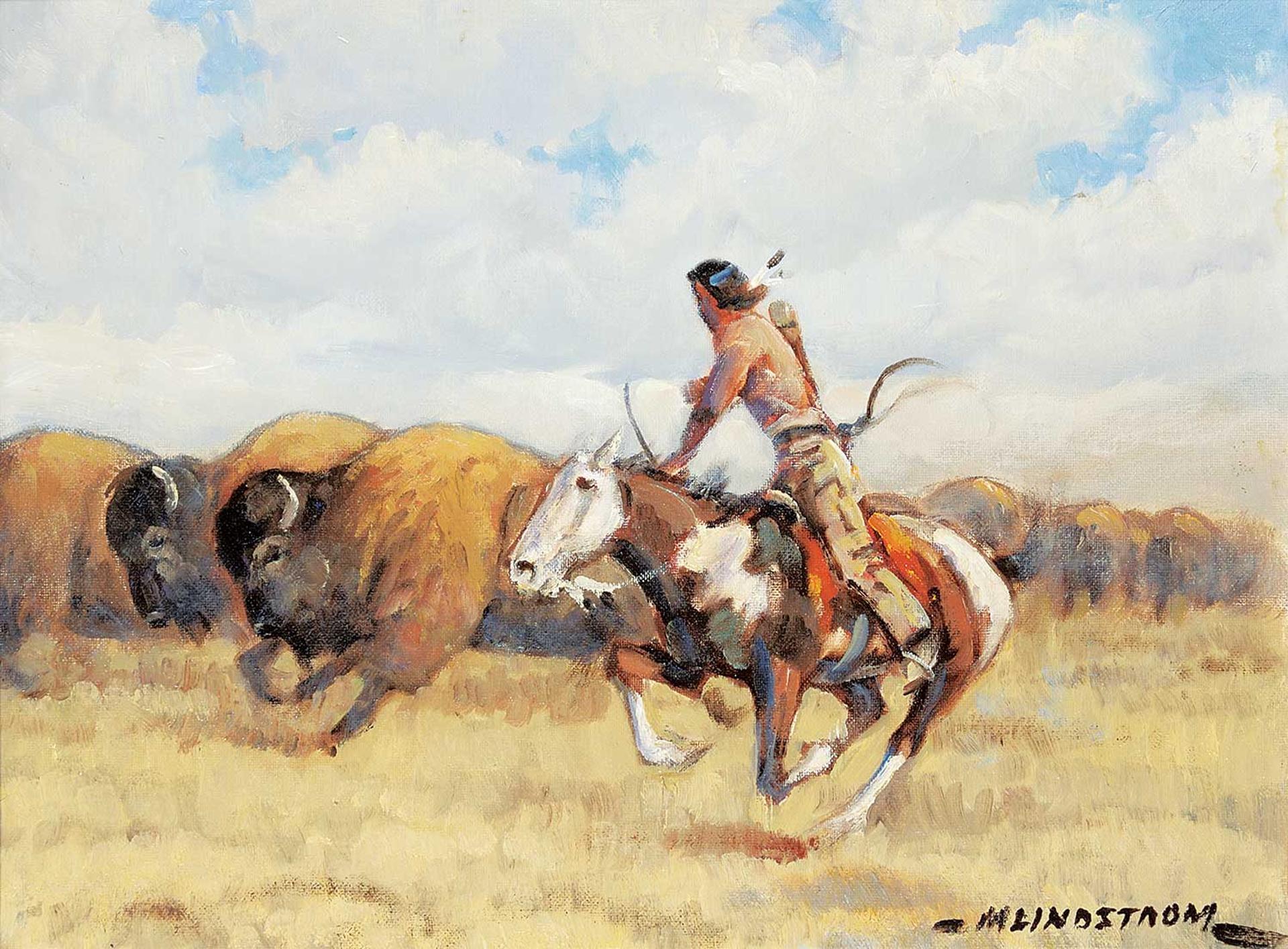 Matt Lindstrom (1890-1975) - Untitled - Bison Hunter
