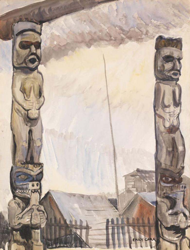 Emily Carr (1871-1945) - Totems at Indian Village