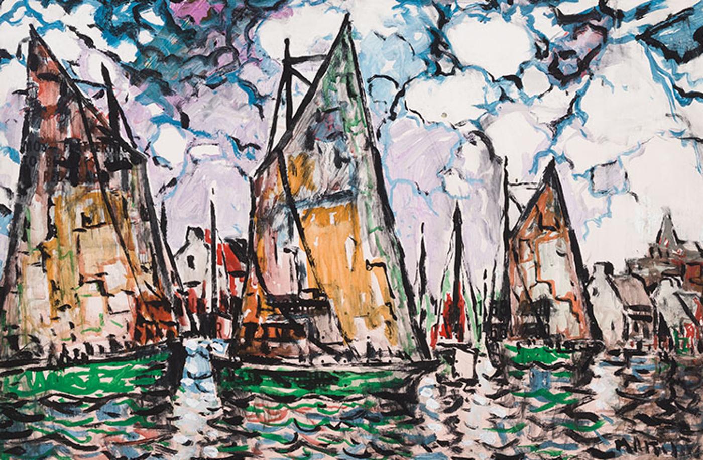 Marc-Aurèle Fortin (1888-1970) - Bateaux au port