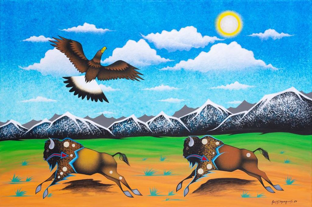 Joe M. Tapaquon - Untitled - Eagle and Bison