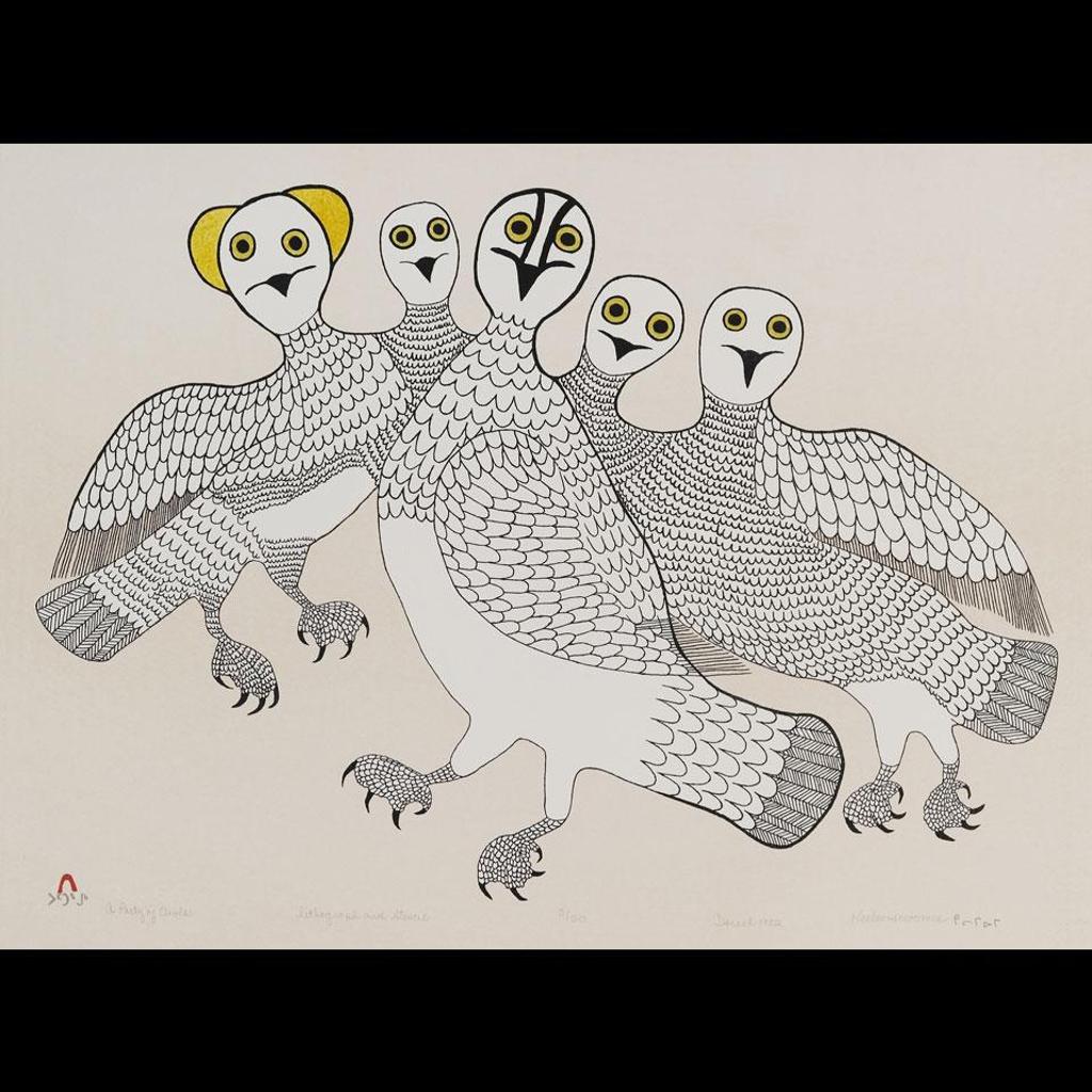 Keeleemeeoomee Samualie (1919-1983) - A Party Of Owls