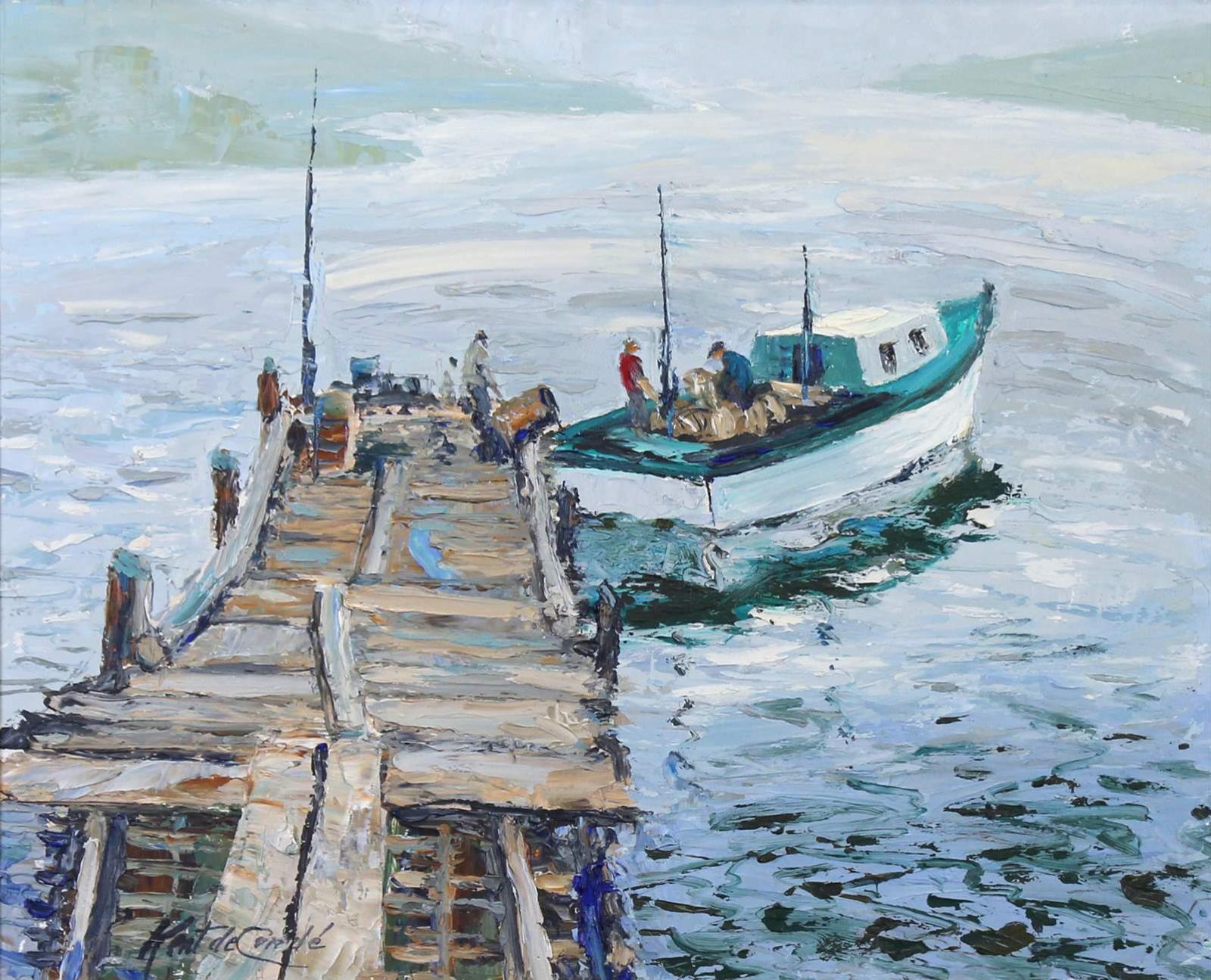 Kent de Conde (1905-1998) - Nova Scotia - Going Out to Set Lobster Traps; ca 1967