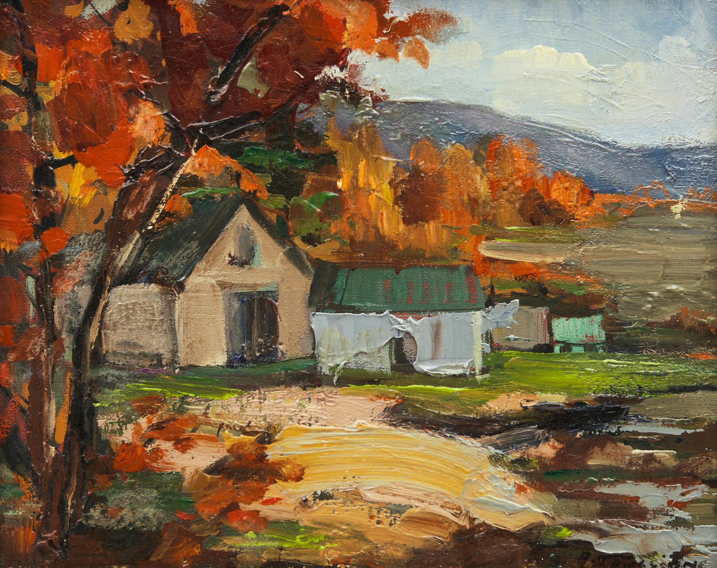 Armand Tatossian (1948-2012) - Village in Autumn; Forest Creek