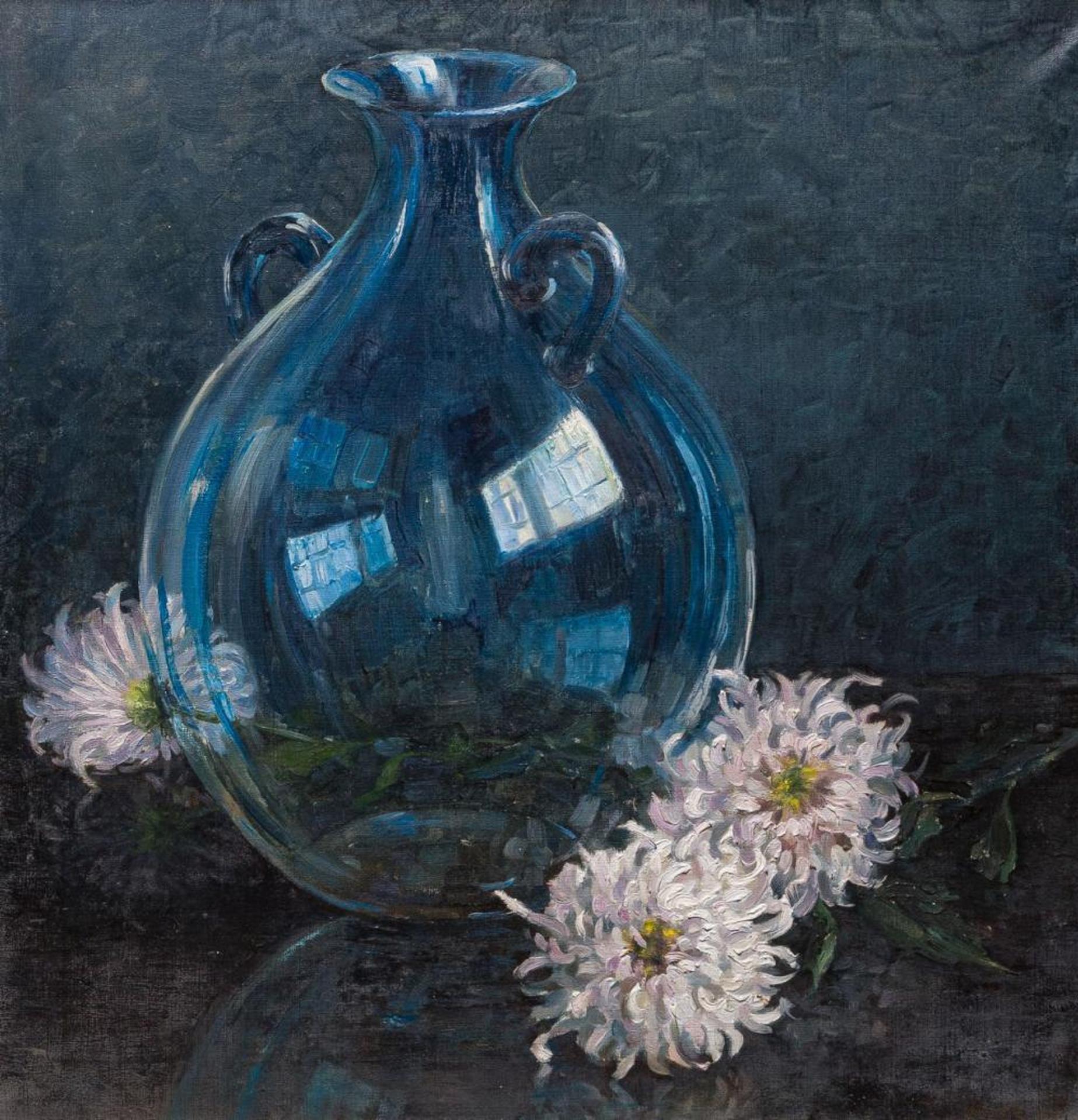 Myra A. Wiggins (1869-1956) - Still Life - Glass Vase and Dahlias