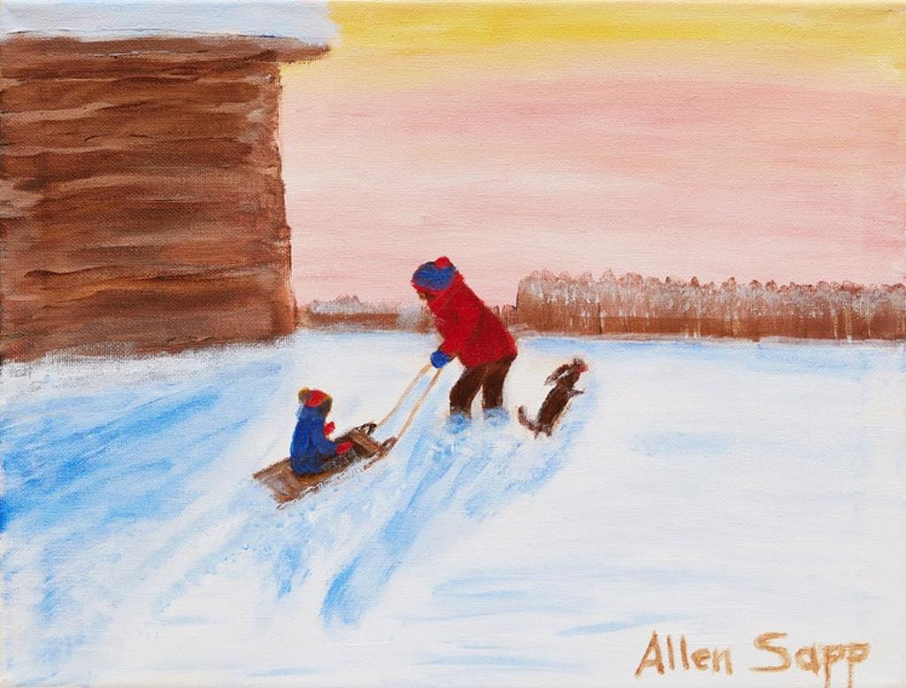 Allen Fredrick Sapp (1929-2015) - Sledding in Winter