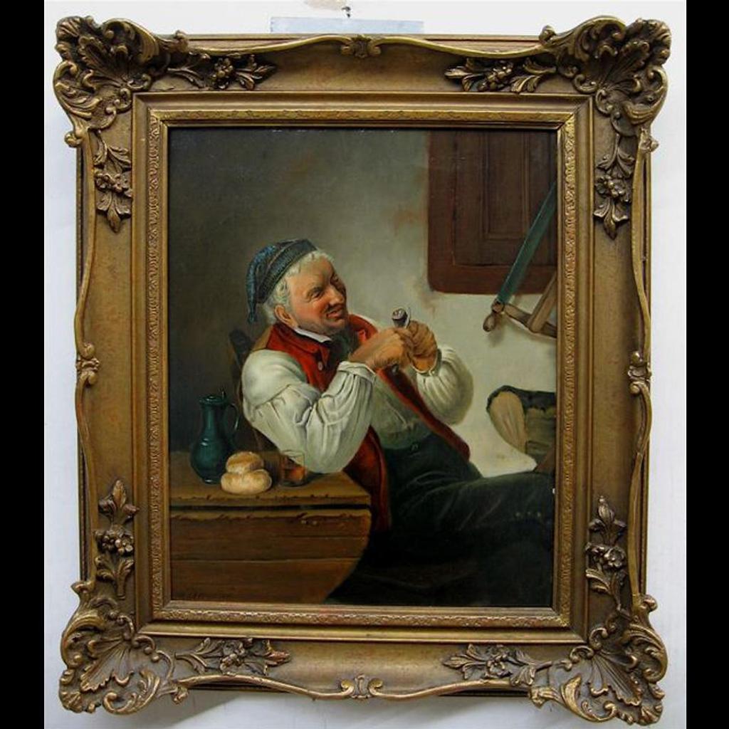 Carl Schweich (1823-1898) - Seated Man Enjoying Lunch