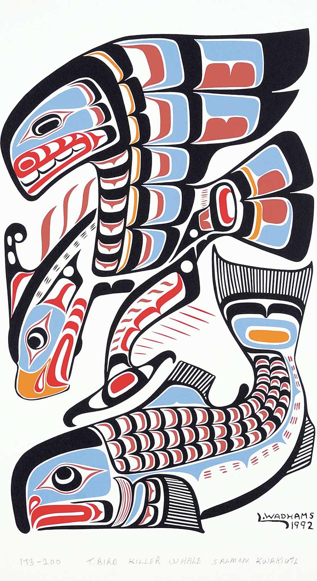 Lloyd Wadhams - T. Bird Killer Whale Salmon Kwakiutl  #173/200