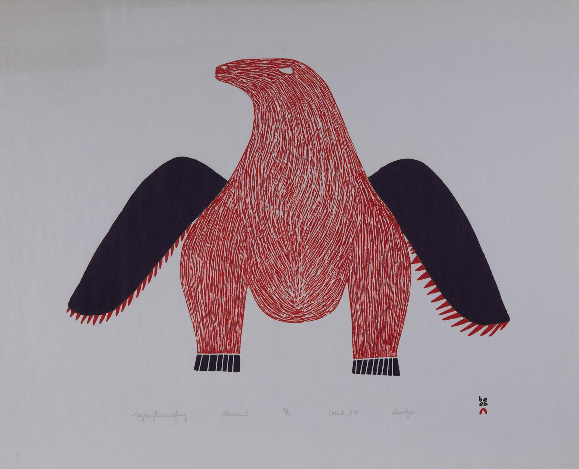 Sheojuk Etidlooie (1932-1999) - Nujuaqtasaaqtuq (Alerted Bird)