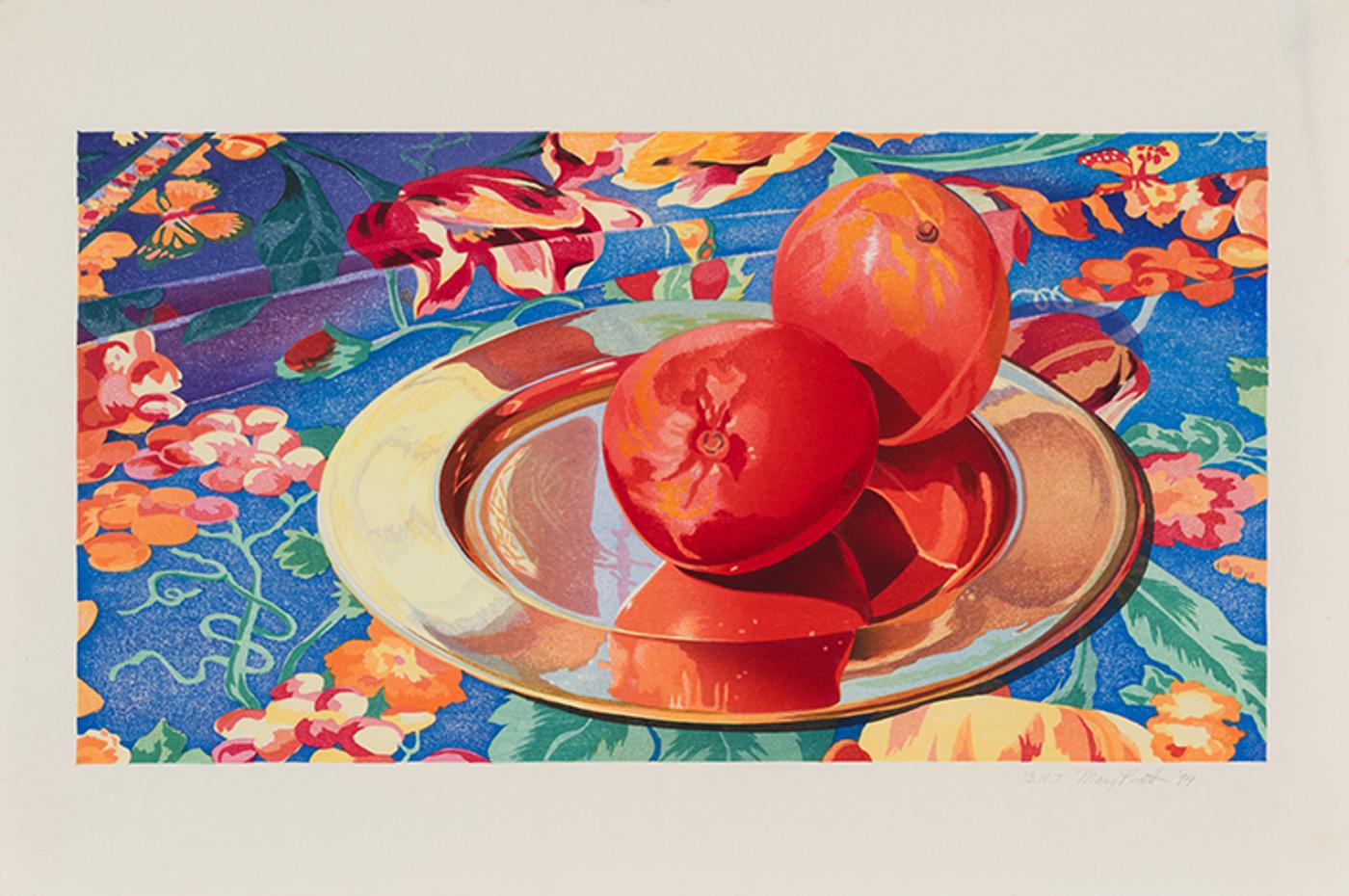 Mary Frances West Pratt (1935-2018) - Mangoes on a Brass Plate