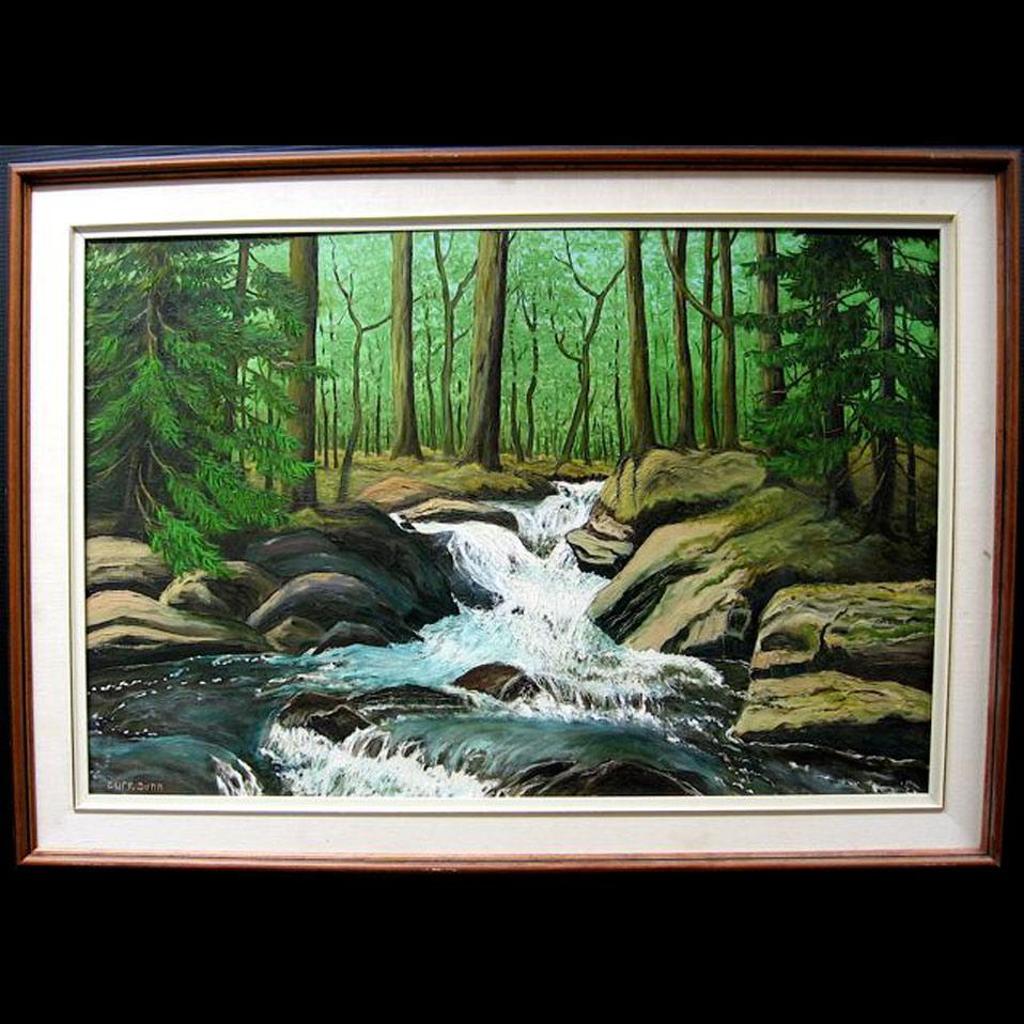Clifford Edgar Dunn (1918-1987) - Woodland Waterfall; Old Beaver Dam, Jacks Creek