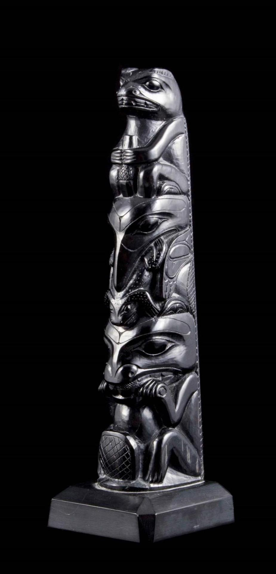 Louis Collinson (1881-1970) - a carved argillite pole