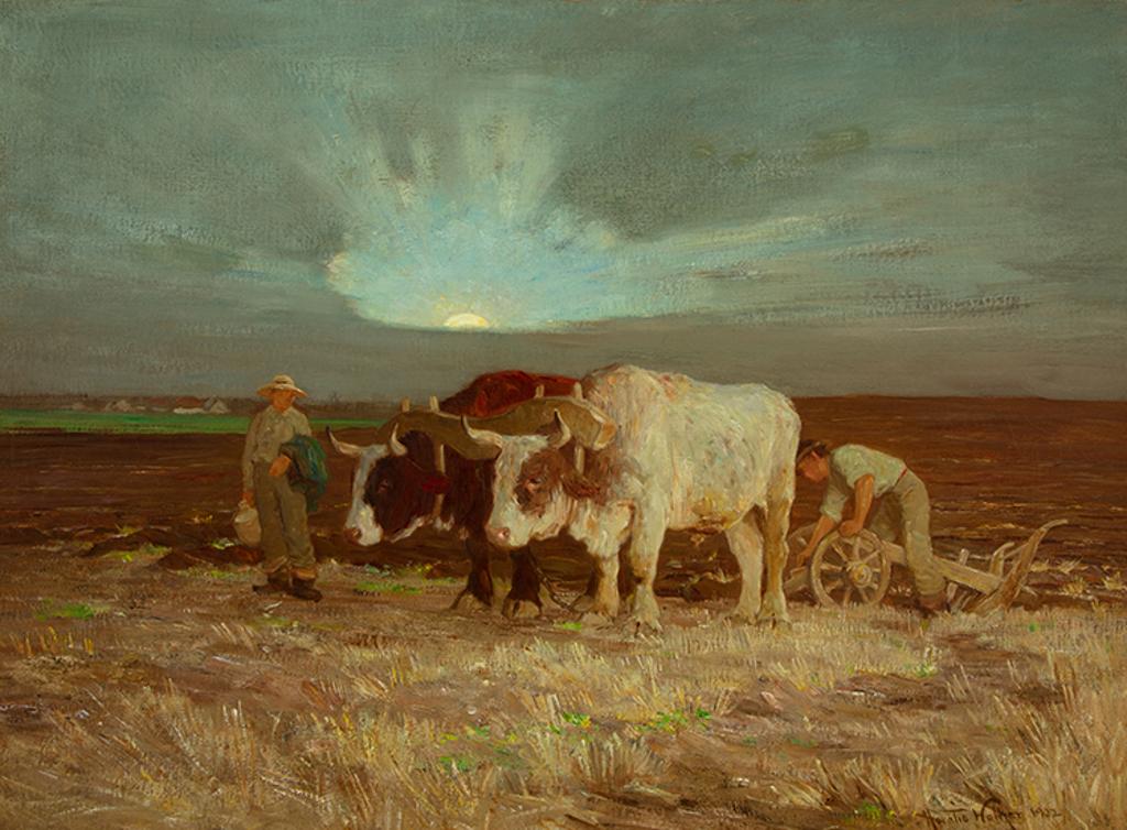 Horatio Walker (1858-1938) - Moonrise, A Canadian Pastoral