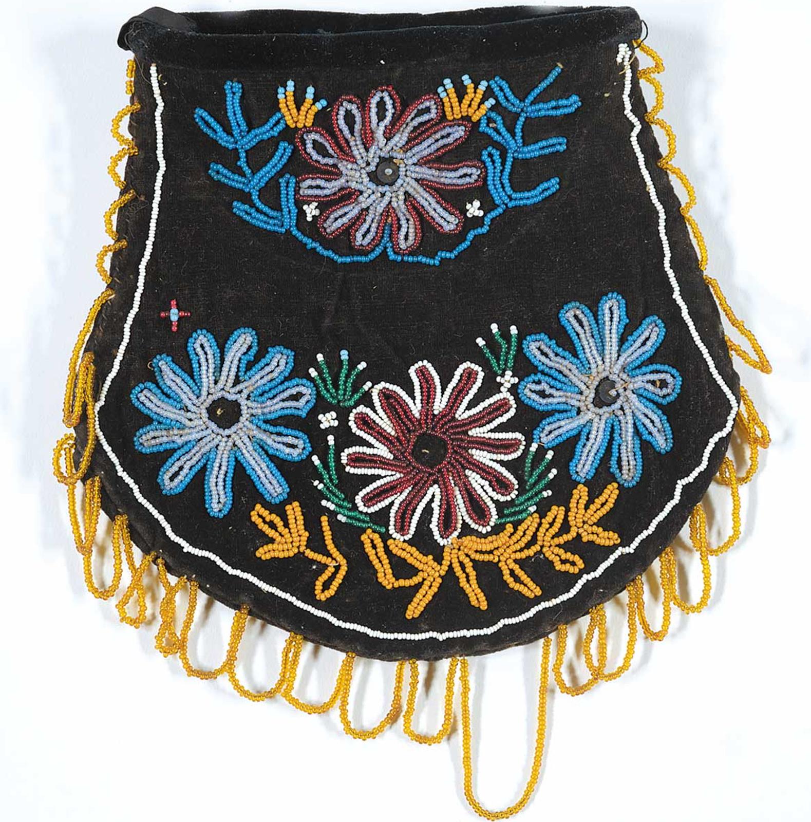 First Nations Basket School - Beaded Velvet Bag