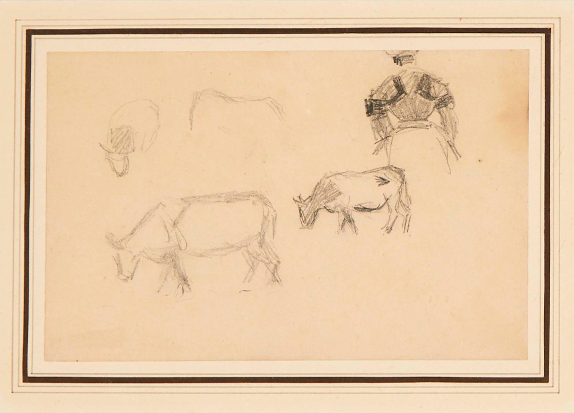 James Wilson Morrice (1865-1924) - Study Of Cows Grazing, 1905
